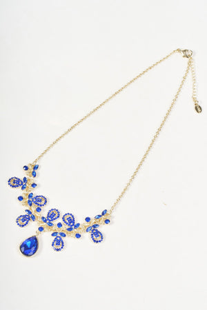Carraig Donn Gold Multi Blue Gemstone Statement Necklace