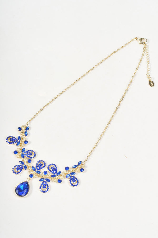 Carraig Donn Gold Multi Blue Gemstone Statement Necklace