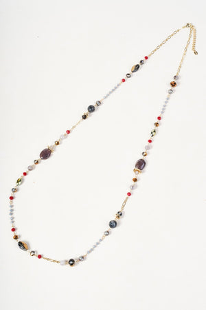 Carraig Donn Gold & Multi Coloured Long Beaded Necklace