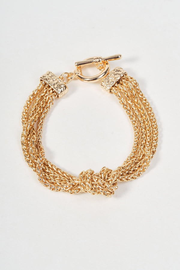 Carraig Donn Gold Multi Stand Chain Knot Bracelet