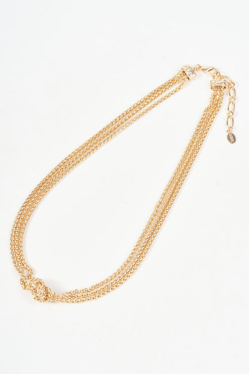 Gold Multi Stand Chain Knot Necklace