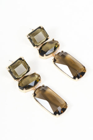 Carraig Donn Gold Olive Green Gemstone Drop Earrings