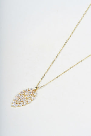 Carraig Donn Gold Oval Clear Rhinestone Pendant Necklace