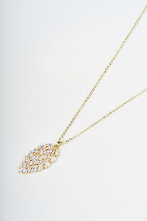 Carraig Donn Gold Oval Clear Rhinestone Pendant Necklace