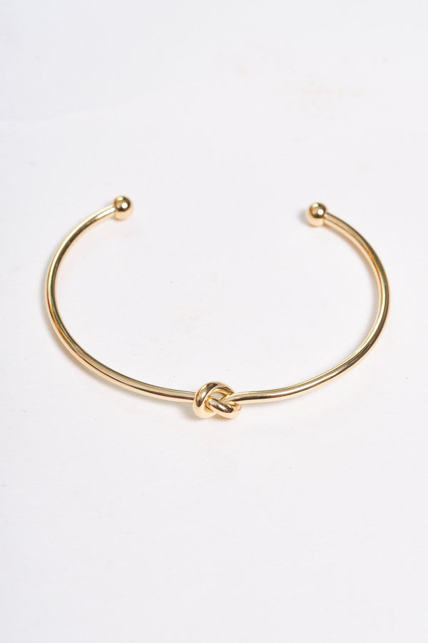 Carraig Donn Gold Plated Knot Bangle Bracelet