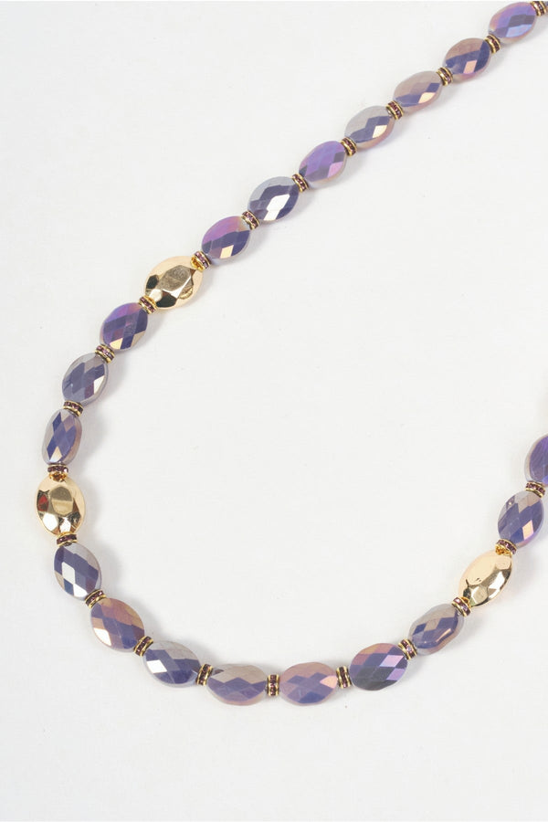 Carraig Donn Gold & Purple Oval Beaded Necklace