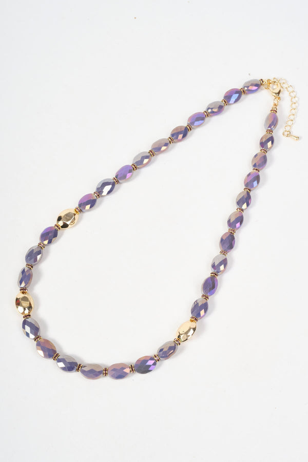 Carraig Donn Gold & Purple Oval Beaded Necklace