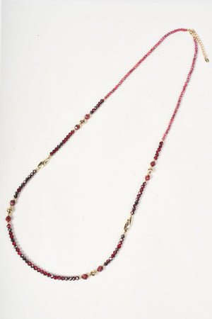 Carraig Donn Gold & Red Long Beaded Necklace