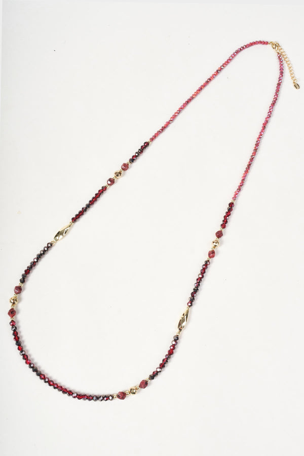 Carraig Donn Gold & Red Long Beaded Necklace
