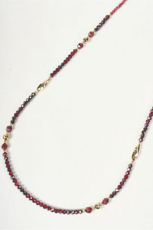 Carraig Donn Gold & Red Long Beaded Necklace