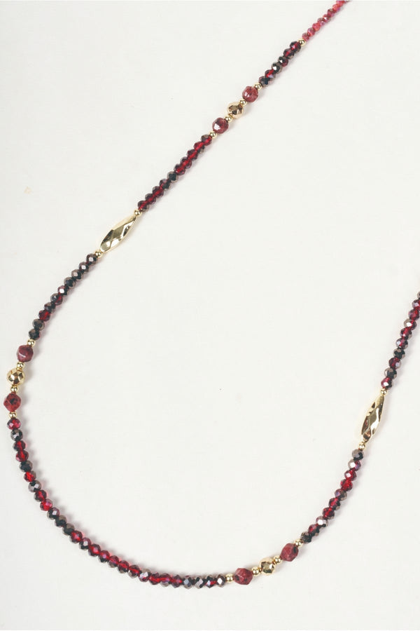 Carraig Donn Gold & Red Long Beaded Necklace