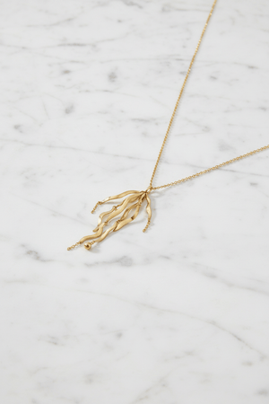 Carraig Donn Gold Seaweed Pendant Necklace