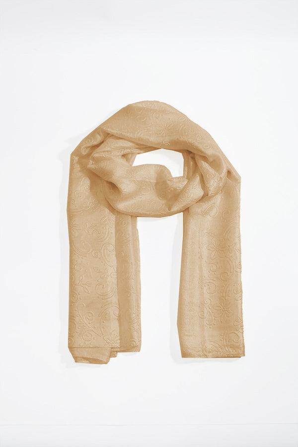 Carraig Donn Gold Silk Touch Floral Embossed Scarf