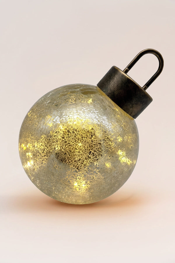 Carraig Donn Gold & Silver Glass LED Christmas Bauble Decoration