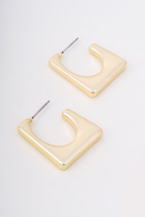 Gold Square Hoop Earrings