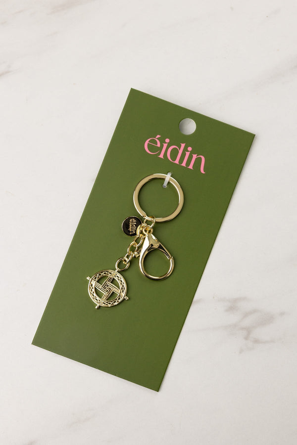 Carraig Donn Gold St. Brigid Cross Handbag Charm Keyring