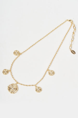 Carraig Donn Gold Swirl Disc Charm Necklace