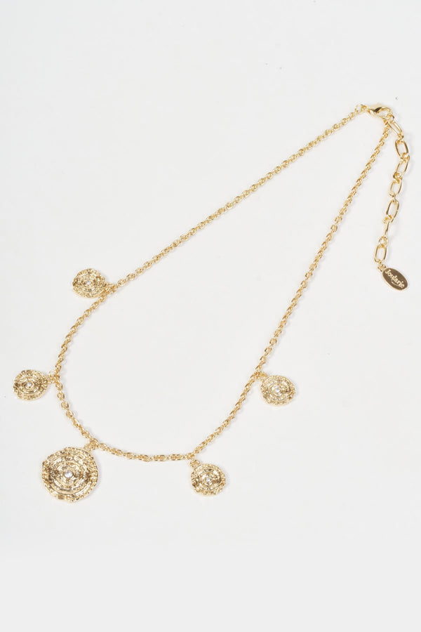 Carraig Donn Gold Swirl Disc Charm Necklace