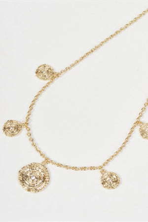 Carraig Donn Gold Swirl Disc Charm Necklace