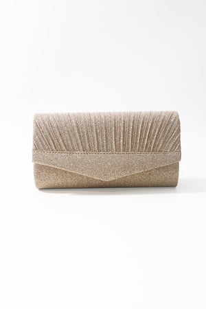 Carraig Donn Gold Textured Glitter Envelope Clutch Bag