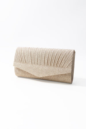 Carraig Donn Gold Textured Glitter Envelope Clutch Bag