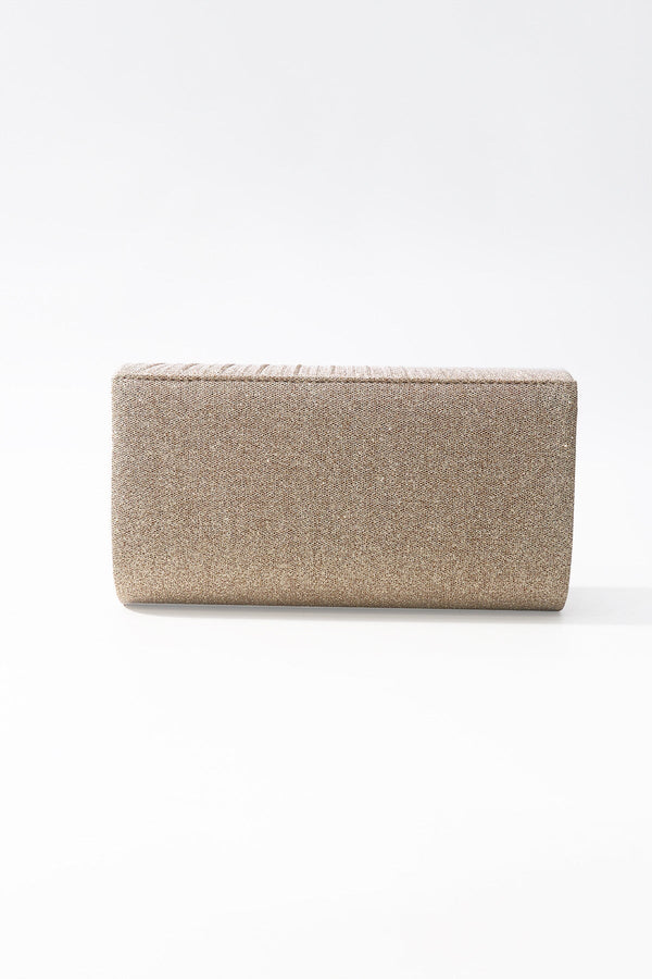 Carraig Donn Gold Textured Glitter Envelope Clutch Bag