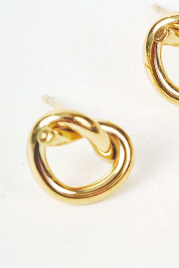 Carraig Donn Gold Twist Knot Stud Earrings