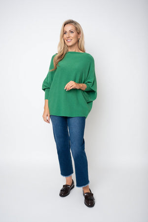 Carraig Donn Green Batwing Boat Neck Knit Jumper