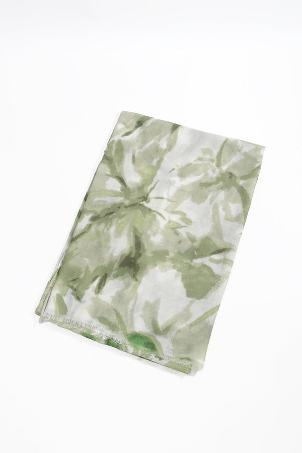 Carraig Donn Green Butterfly Print Viscose Scarf