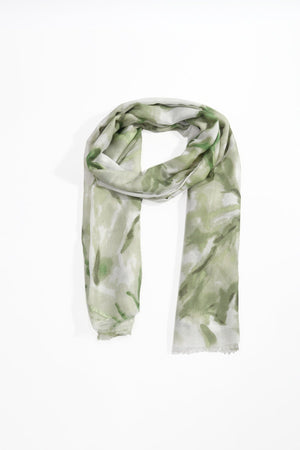Carraig Donn Green Butterfly Print Viscose Scarf