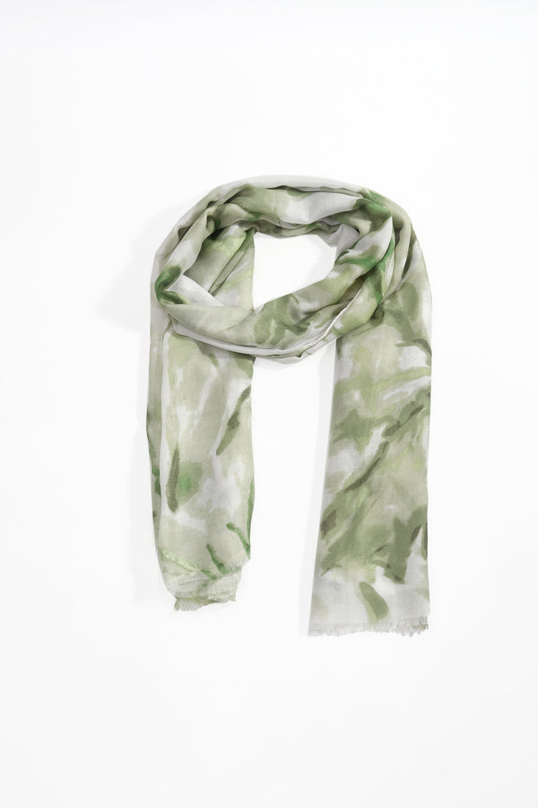Carraig Donn Green Butterfly Print Viscose Scarf