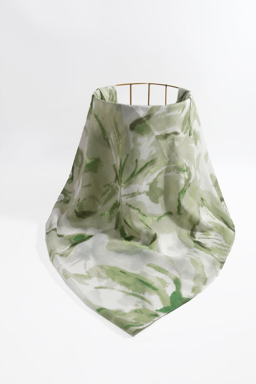 Carraig Donn Green Butterfly Print Viscose Scarf
