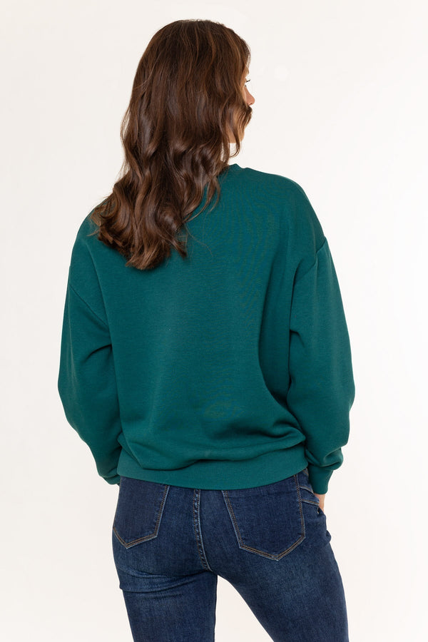 Carraig Donn Green Cotton Blend Equestrian Sports Club Sweatshirt