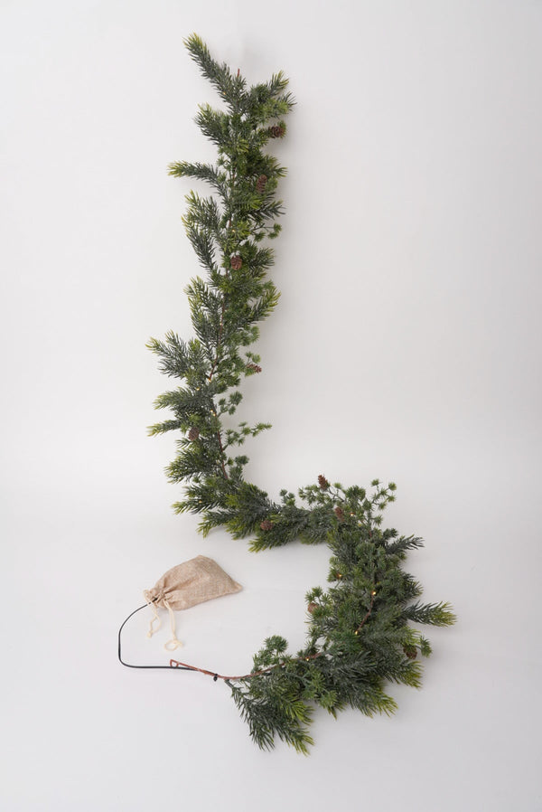 Carraig Donn Green Faux Pine LED Christmas Garland