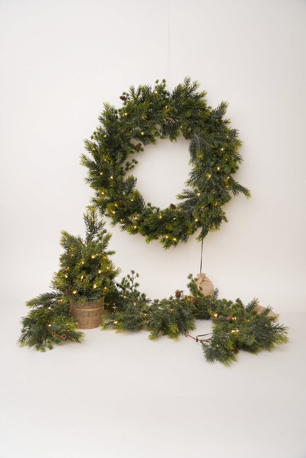 Carraig Donn Green Faux Pine LED Christmas Garland