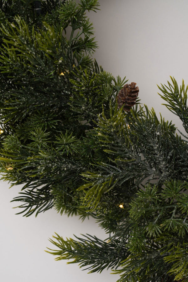Carraig Donn Green Faux Pine LED Christmas Wreath
