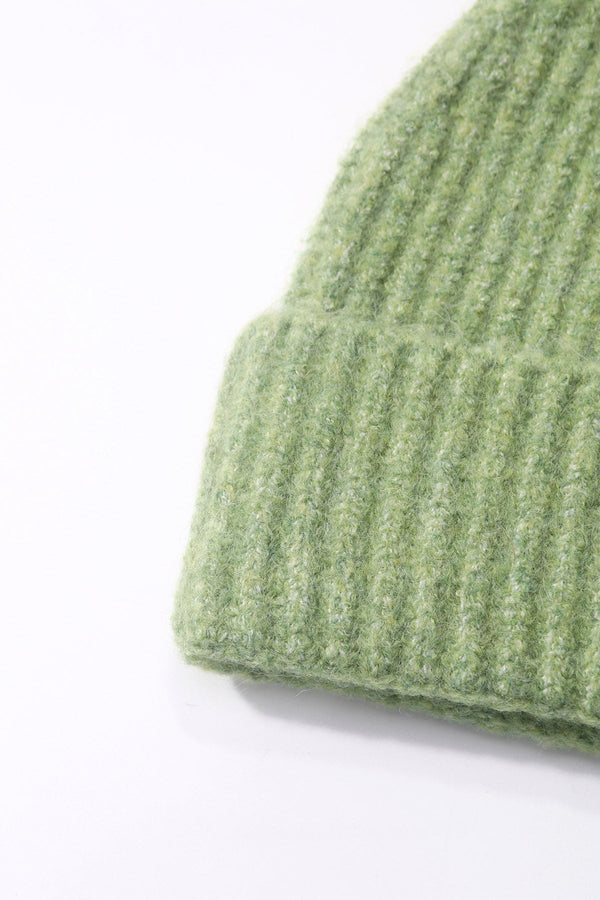 Carraig Donn Green Knit Ribbed Beanie Hat