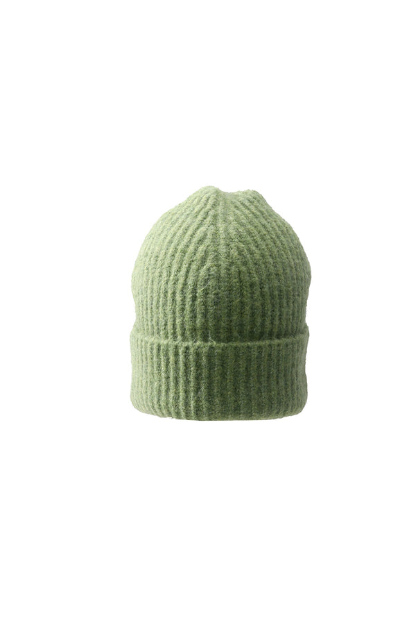Carraig Donn Green Knit Ribbed Beanie Hat