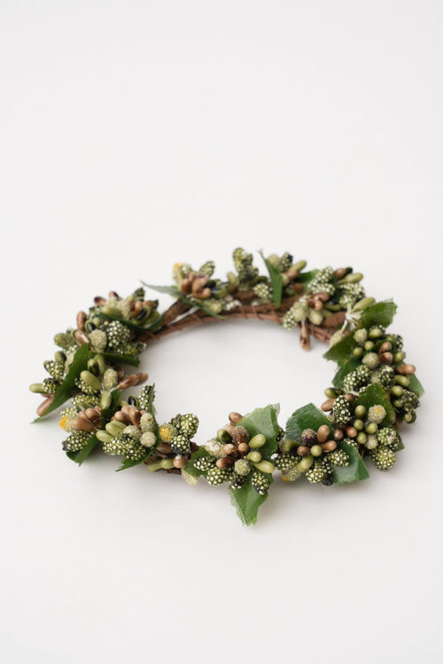 Green Mini Berry Pillar Candle Ring