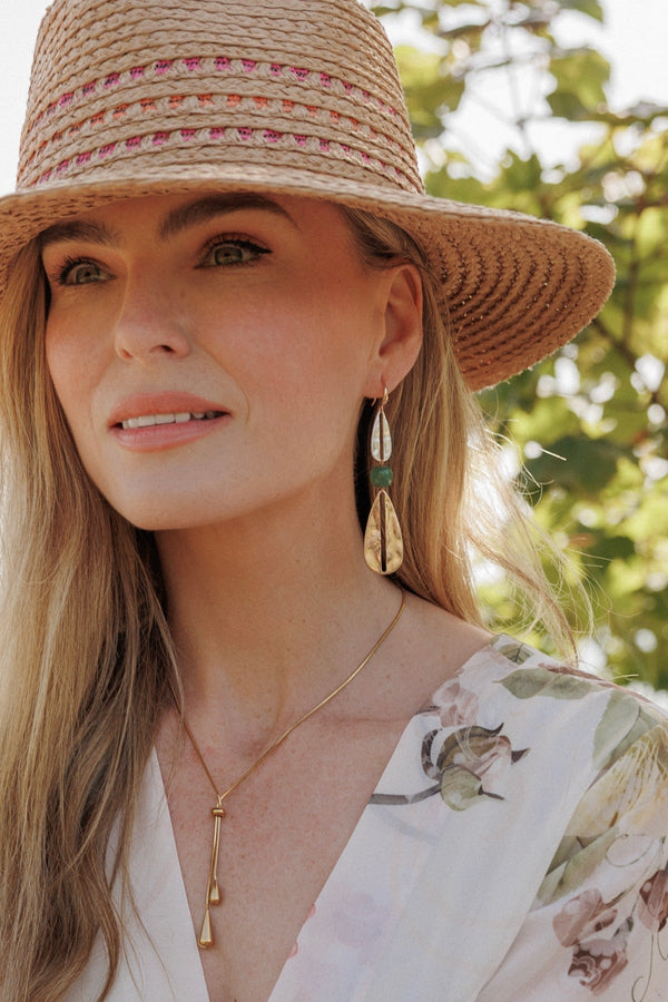 Carraig Donn Green Mixed Metal Drop Earrings