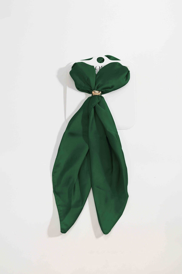 Carraig Donn Green Satin Gold Ring Detail Neckerchief Scarf