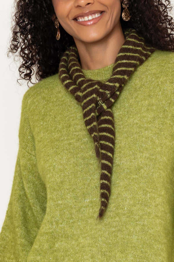 Carraig Donn Green Scarf Detail Short Sleeve Knit Jumper
