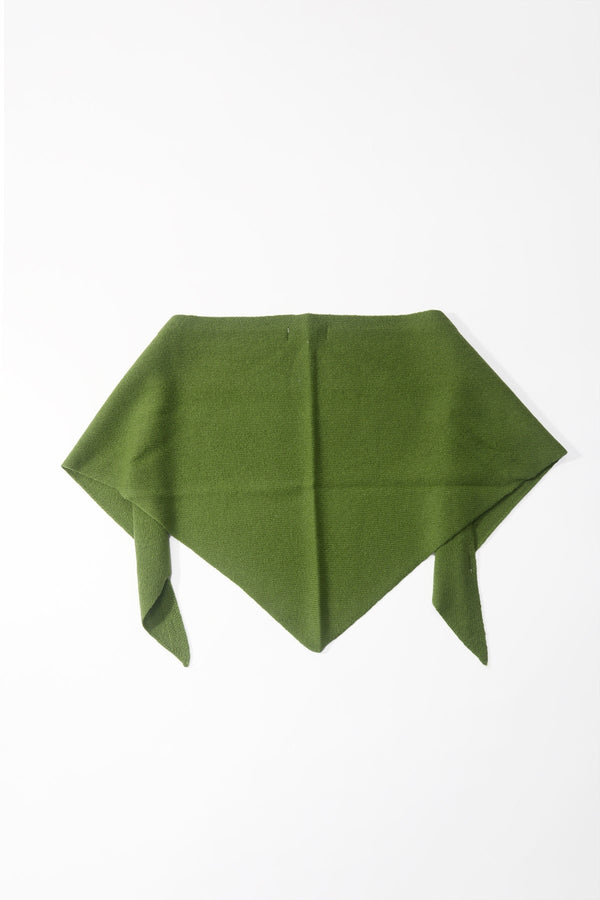 Carraig Donn Green Viscose Wool Blend Neckerchief Triangle Scarf
