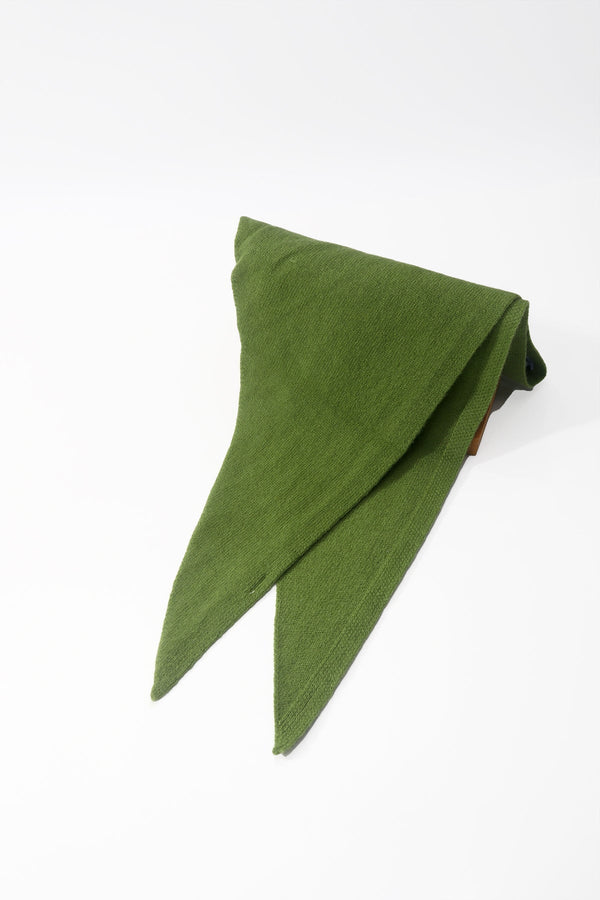 Carraig Donn Green Viscose Wool Blend Neckerchief Triangle Scarf