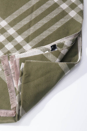 Carraig Donn Green & White Plaid Viscose Scarf