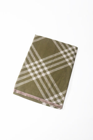 Carraig Donn Green & White Plaid Viscose Scarf