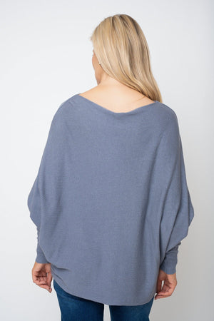 Carraig Donn Grey Batwing Boat Neck Knit Jumper
