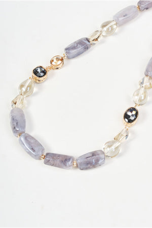 Carraig Donn Grey Bead And Stone Necklace