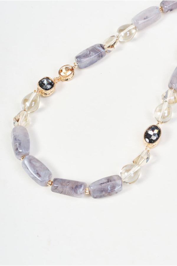 Carraig Donn Grey Bead And Stone Necklace