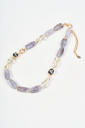 Carraig Donn Grey Bead And Stone Necklace